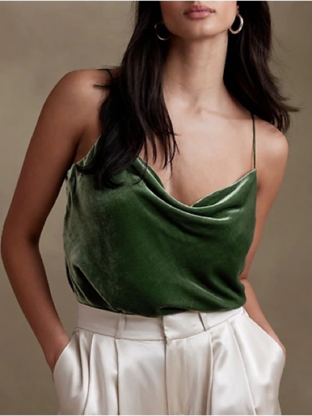 Banana Republic Velvet Cowl Neck Tank Top